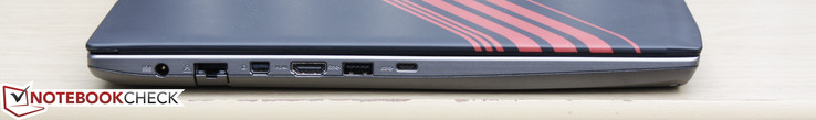 Слева: Питание, Gigabit Ethernet, mDP 1.2, HDMI, USB 3.0, USB Type-C Gen. 2