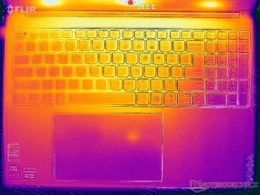 Нагрев в состоянии простоя, палуба ноутбука