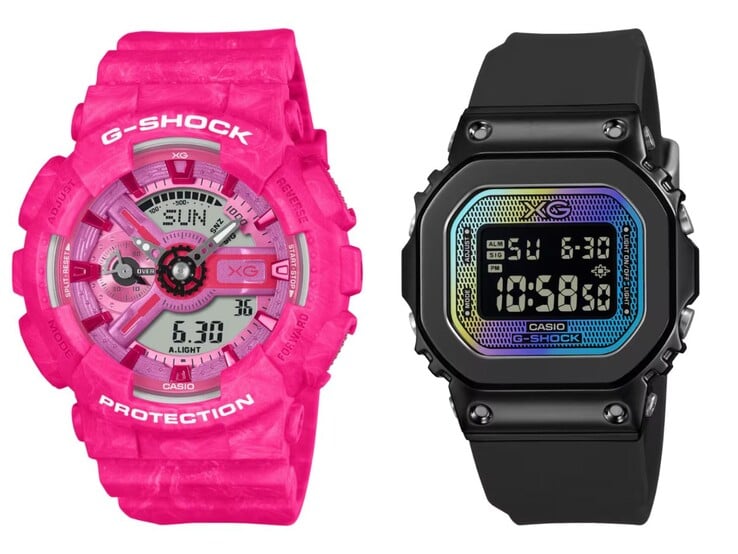Часы Casio G-Shock GMA-S110XG-4A (слева) и GM-S5600XG-1 (справа)