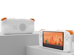 КПК Mangmi AIR X в белом и оранжевом цветах с дисплеем и задним динамиком. (Источник изображения: Mangmi)