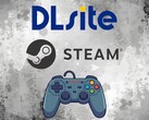 Логотипы DLsite и Steam над контроллером (Источник изображения: DLsite, Steam с правками)