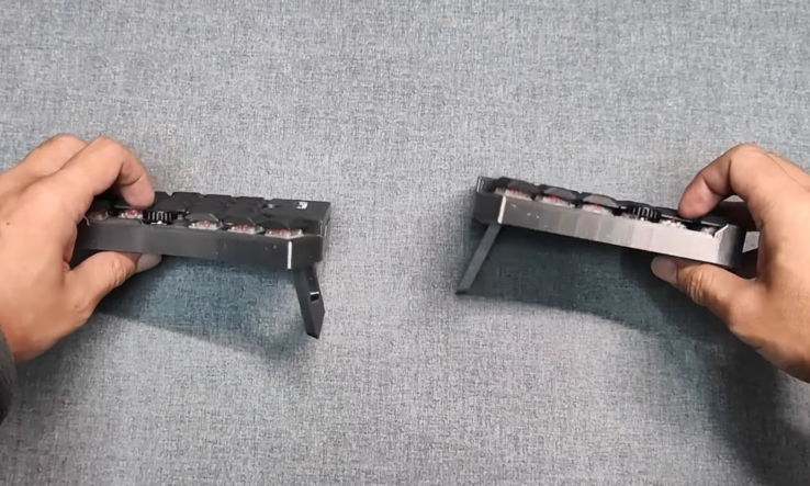 Эргономичная беспроводная механическая клавиатура PSKeeb 5 в палатке. (Источник изображения: Tinker & Hack)