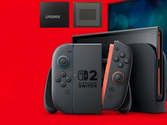 Память LPDDR5X показана над Switch 2 (Источник изображения: Samsung, Nintendo of America с правками)
