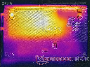 Нагрев под нагрузкой, днище ноутбука