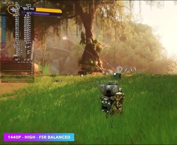 Игра «Ratchet & Clank: Rift Apart» работает с разрешением 1440p и настройкой FSR «Сбалансированный» на Steam Machine