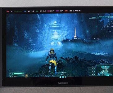 Returnal работает на портативном компьютере AMD Ryzen AI 9 HX 370, демонстрируя на экране эталон производительности в игре. (Источник изображения: The Phawx)