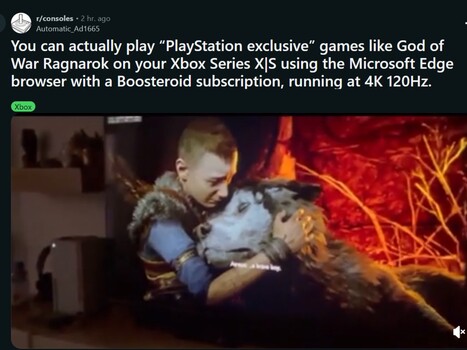 Игра God of War Ragnarok на консоли Xbox (Источник изображения: скриншот, Console Gaming subreddit)