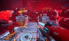 Скриншот Astrometica Steam показывает здание, покрытое красной слизью