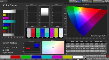 CalMAN - Colour space coverage (DCI P3)