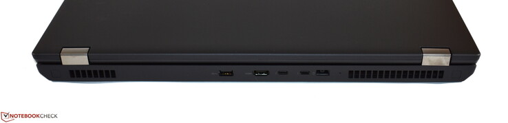 Задняя сторона: USB 3.0 type A, HDMI, 2x Thunderbolt 3, разъем питания