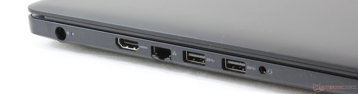 Левая сторона: разъем питания, HDMI 2.0, Ethernet, 2x USB 3.0,комбинированный аудио разъем