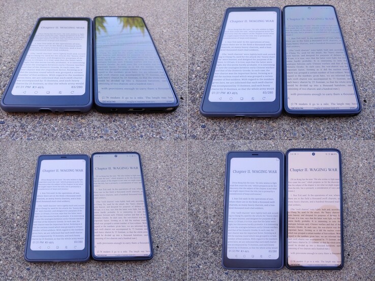 Kaleido против OLED (~550 нит). Затененный полуденный солнечный свет.