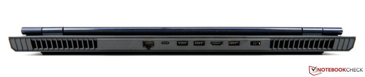 Задняя сторона: Ethernet (RJ-45), USB-C 3.2 Gen 2, 2x USB-A 3.2 Gen 1, HDMI, USB-A 3.2 Gen 1, адаптер питания