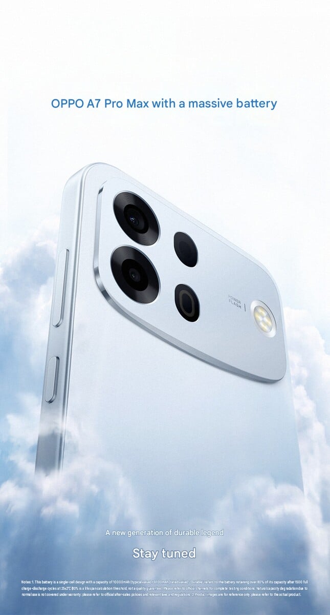 В ближайшее время состоится запуск смартфона Oppo A7 Pro Max с аккумулятором емкостью 10 000 мА·ч
