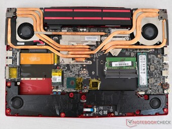 Для сравнения - уходящий MSI GL63 с почти тем же расположением внутренностей