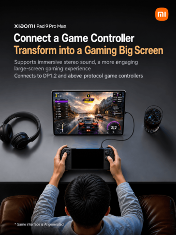 Игра на Xiaomi Pad 9 Pro Max с использованием геймпада