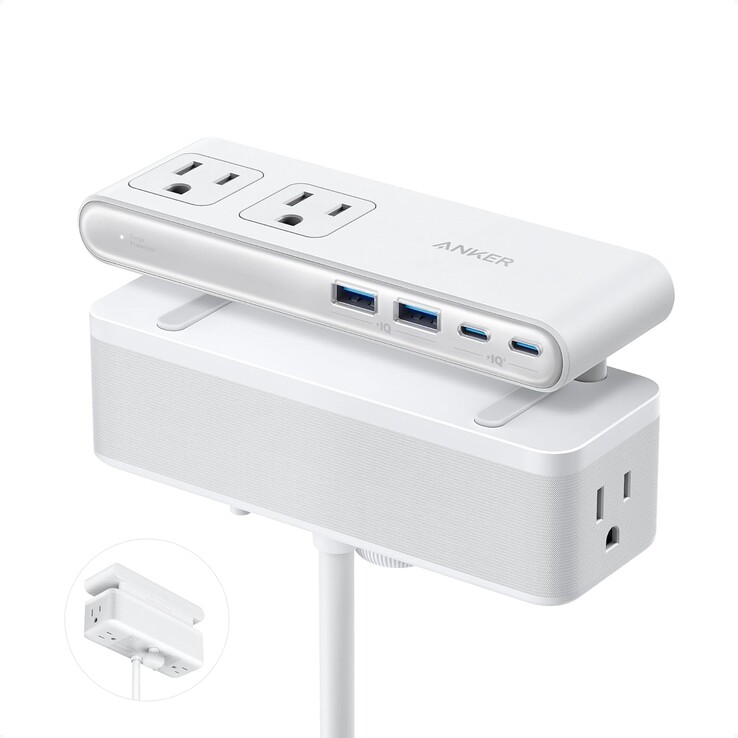 Разветвитель питания Anker Nano Power Strip (10 в 1, 70 Вт, зажим) в белом цвете