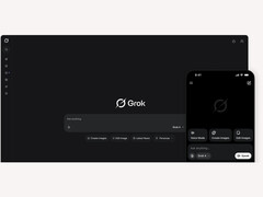 Рекламное изображение Grok от xAI, демонстрирующее интерфейс чатбота на настольных и мобильных компьютерах. (Источник изображения: xAI)