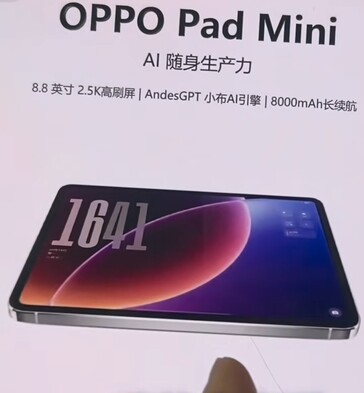 Размер аккумулятора Oppo Pad Mini.