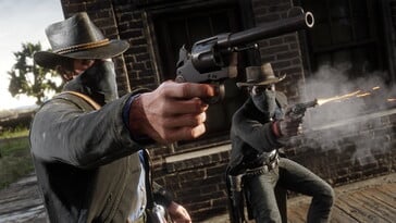 Изображение, показывающее Артура Моргана и Ленни Саммерса в Red Dead Redemption 2.