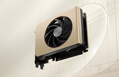 Компактный MSI GeForce RTX 5050 Inspire ITX имеет элегантный золотистый дизайн (Источник изображения: MSI)