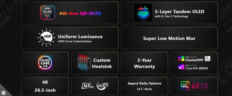 Основные характеристики MSI MAG 272UP QD OLED E16