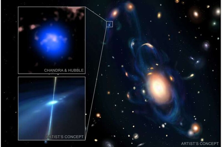 Иллюстрация художника, показывающая столкновение между этими двумя нейтронными звездами.