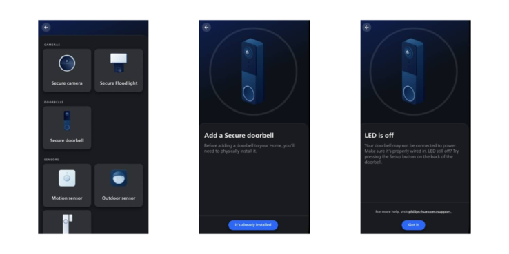 Дверной звонок Philips Hue Secure был замечен в приложении бренда. (Источник изображения: Приложение Philips Hue)