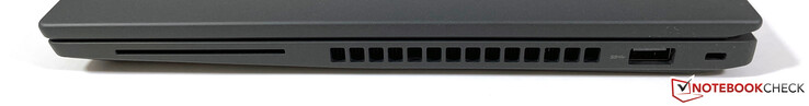 Справа: Отсек под смарт-карту (не во всех конфигурациях), USB 3.2 Gen 1 (5 Гбит), вырез под замки Kensington Nano