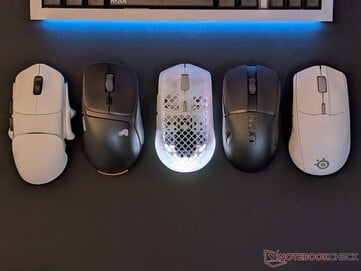 Orbital Pathfinder, Glorious Model D3 Wireless, Aerox 3 Wireless Gen 2, NZXT Lift Elite, SteelSeries Rival 3 Wireless Gen 2 (слева направо).