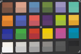 ColorChecker. Исходные цвета представлены в нижней половине каждого блока.