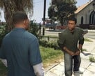 Скриншот с Франклином и Ламаром из игры Grand Theft Auto V 