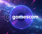 Логотип Gamescom, изображённый на диске PS5