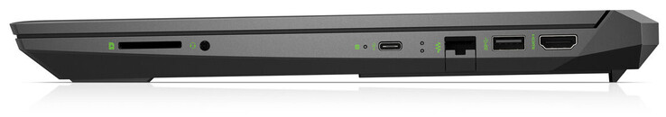Правая сторона: картридер, комбинированный аудио разъем, USB 3.2 Gen 1 (Type-C), гигабитный Ethernet, USB 3.2 Gen 1 (Type-A), HDMI