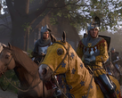 Скриншот, показывающий Генри и Ганса Капона из Kingdom Come Deliverance 2 верхом на лошадях