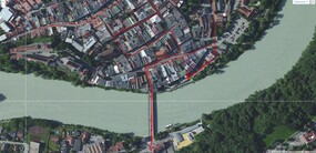 Запись маршрута велопрогулки, Samsung Galaxy M31 – на мосту