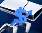 Консоль PS5 показана со знаком доллара и стрелкой вверх (Источник изображения: Sony PlayStation с правками)