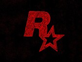 Изображен линогравюрный логотип Rockstar Games