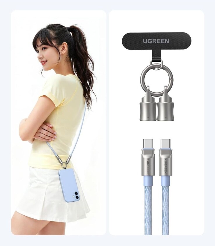 Кабель-шнурок Ugreen USB-C - USB-C