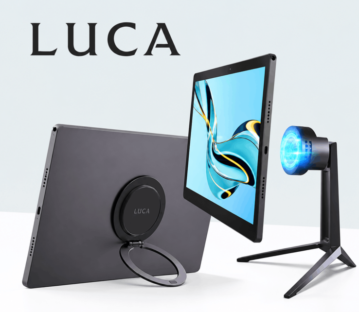 Планшет Luca, представленный с магнитной системой крепления и подставкой для беспроводной зарядки