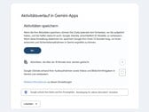 Страница настроек Google, на которой показано, что переключатель «Сохранять активность» установлен в положение «Вкл.»