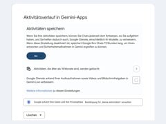 Страница настроек Google, на которой показано, что переключатель «Сохранять активность» установлен в положение «Вкл.»