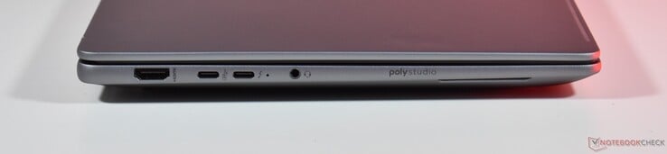 слева: HDMI, 1x USB-C 3.2 Gen 2, Thunderbolt 4, 3,5 мм аудио