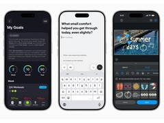 телефоны iPhone, демонстрирующие SmartGym, Stoic и VLLO с функциями Apple Intelligence. (Источник изображения: Apple Newsroom)