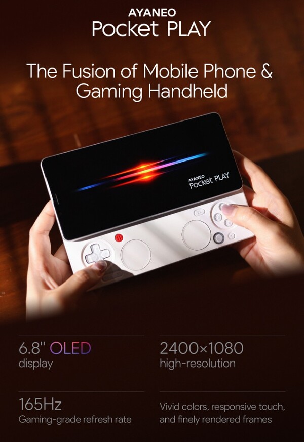 Частота обновления экрана Ayaneo Pocket Play составит 165 Гц. (Источник изображения: Ayaneo)