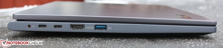Левая сторона: разъем питания, 2х Thunderbolt с USB-C Power Delivery, HDMI, USB 3.2 Gen 2x2 20 Гбит