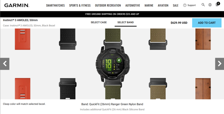 Для Garmin Instinct 3 предлагается широкий выбор ремешков через Your Watch Your Way. (Источник изображения: Garmin)