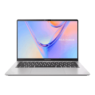 Asus Vivobook S14, вид спереди с открытым экраном