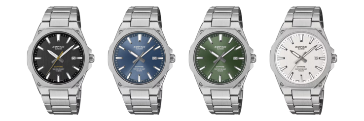 Слева направо: часы Casio Edifice EFR-SE108D-1A, EFR-SE108D-2A, EFR-SE108D-3A и EFR-SE108D-7A