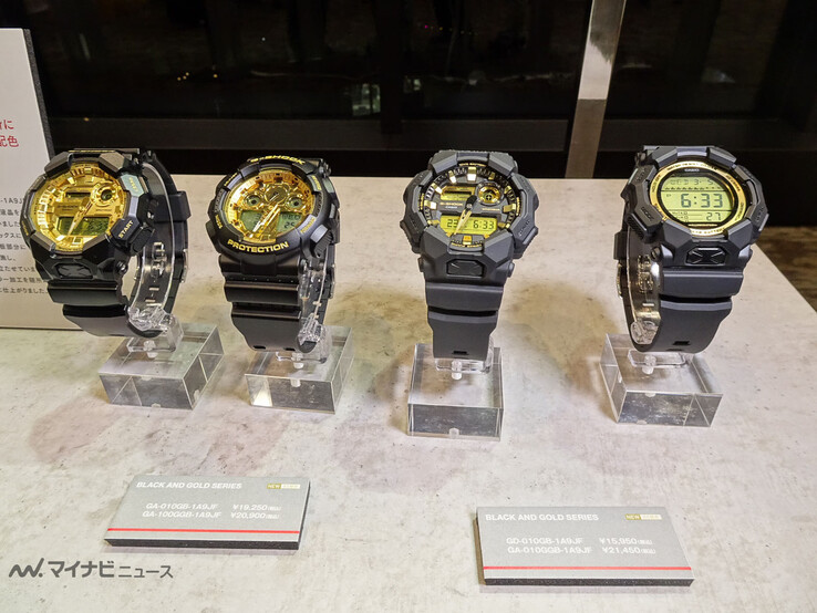 Четыре новых модели часов Casio G-Shock серий Black и Gold. (Источник изображения: MyNavi News)